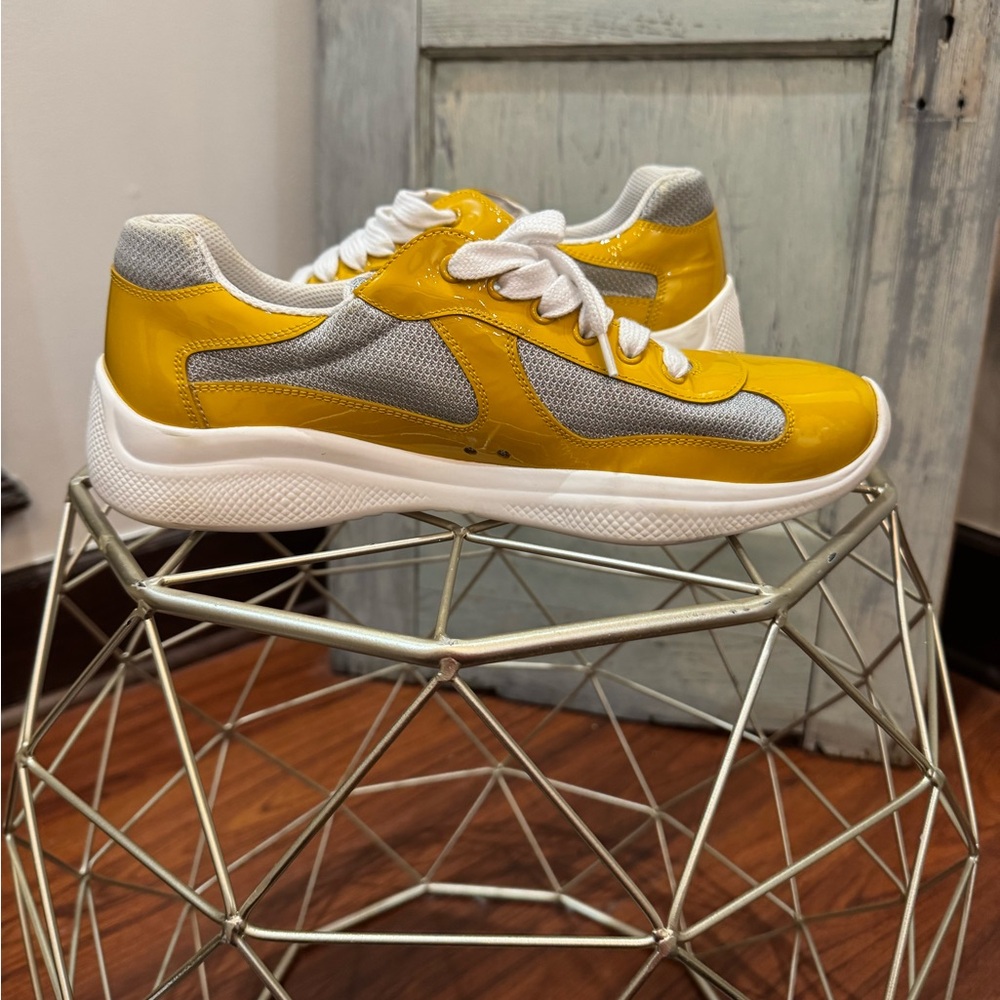 Yellow and Gray Prada Sneaker size 9 - Picture 10 of 16
